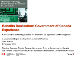 Benefits Realization: Government of Canada Experience