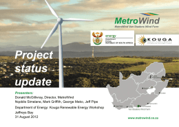 MetroWind Van Stadens Wind Farm Media briefing