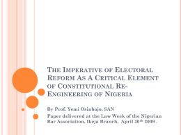 Electoral Reforms - Justice Research Institute