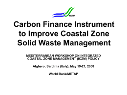 Carbon Finance Instrument to Improve Coastal Zone Solid