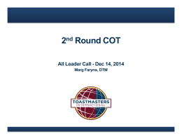2nd Round COT - District 42 Toastmasters