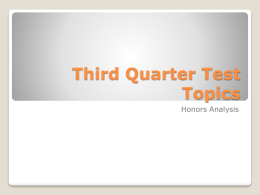 Third Quarter Test Topics - Campbell County High School