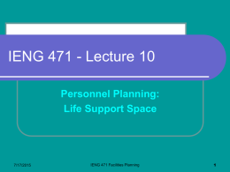 IENG 471 Lecture 09: Personnel Planning