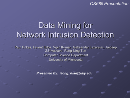 Data Mining for Network Intrusion Detection