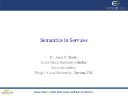 Semantics in Services - Wright State University