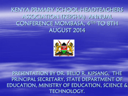Introduction to the Kenya Education Sector Support Programme