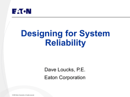 Designing for System Reliability