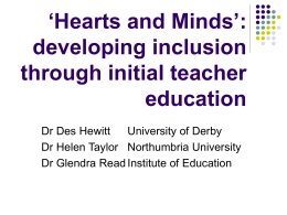 Hearts and Minds’: developing inclusion through initial