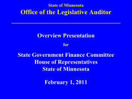 Office of the Legislative Auditor