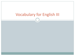 Vocabulary for English III
