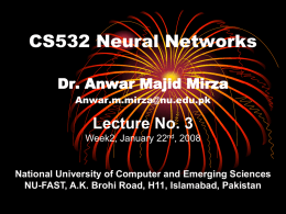 CSE452 – Artificial Neural Networks CSE5.. – Advanced