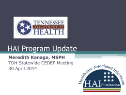 HAI Program Update - Tennesse Department Of Health