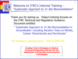 Welcome to ITRC’s Internet Training - CLU-IN