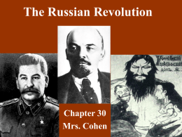 The Russian Revolution - Mrs. Cohen / FrontPage