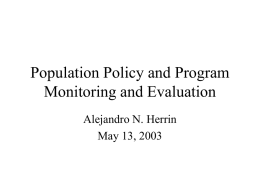 Population Policy and Program Evaluation