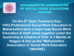 MAHARASTRA ASSOCIATION OF SOCIAL WORK EDUCATORS …
