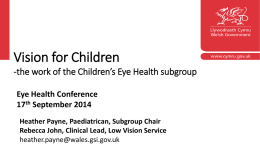 Special Schools Eye Care Pilot 2013-2014