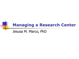 Managing a Research Center