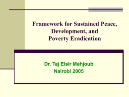 Framework for Sustained Peace, Development, and Poverty