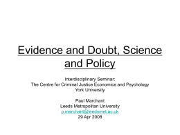 Evidence and Doubt, Science and Policy