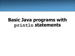 Basic Java programs with println statements