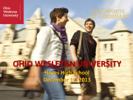 The Ohio Wesleyan University Admissions Process