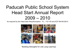 Paducah Public School System Head Start Annual Report 2009