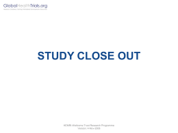 Study Close-out - presentation