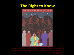 The Right to Know - Monash University