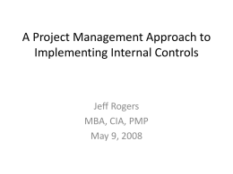 Using a Project Management approach to implementing