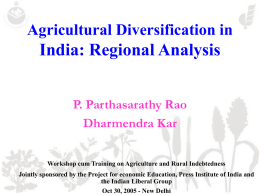 Agricultural Diversification in India and Role of Urbanisation