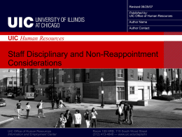 Staff Disciplinary and Non-Reappointment Considerations