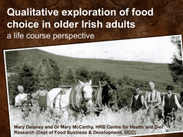 Food Choice in older adults