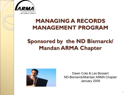 MANAGING A SUCCESSFUL RECORDS MANAGEMENT …
