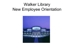Walker Library Orientation - Middle Tennessee State University