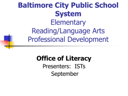 Baltimore City Public School System Elementary Reading