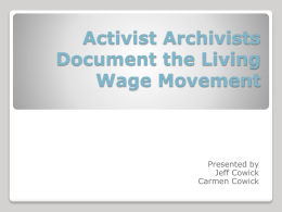 Activist Archivists Document the Living Wage Movement