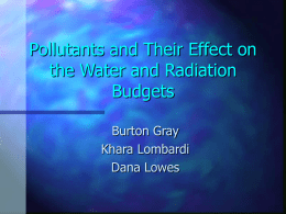 Pollutants and Their Effect on the Water and Radiation Budgets