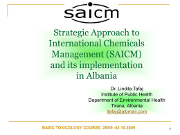 Strategic Approach to International Chemicals Management