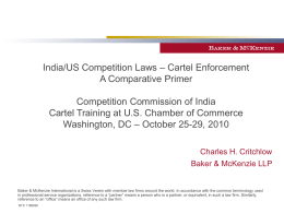 India/US Competition Laws – Cartel Enforcement A