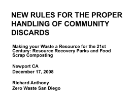 NEW RULES FOR THE PROPER HANDLING OF COMMUNITY DISCARDS