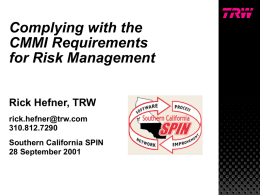 Complying with the CMMI Requirements for Risk Management