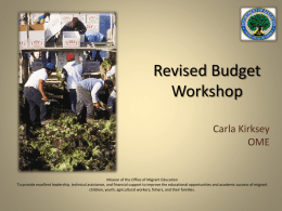 Revised Budget Workshop