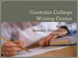 Centralia College Writing Center