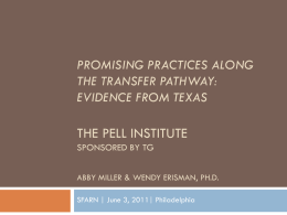 Pell Institute Moving Beyond Transfer Study Abby miller