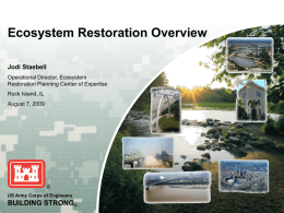 Ecosystem Restoration Overview, usace Building Strong
