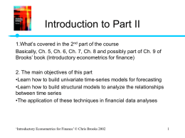 Building Econometric Models