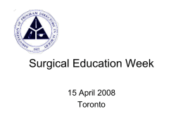 Surgical Education Week: APDS