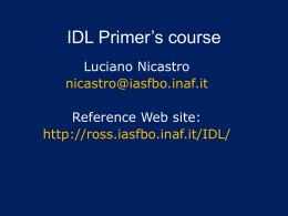 IDL Primer’s course
