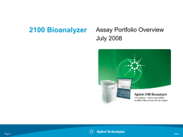Agilent 2100 Bioanalzyer Applications Master Set